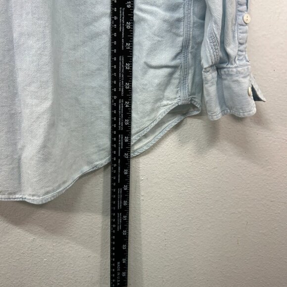 Polo sport Ralph Lauren Shirt Mens Medium Blue Button Up Denim hip hop y2k vtg - Picture 7 of 12